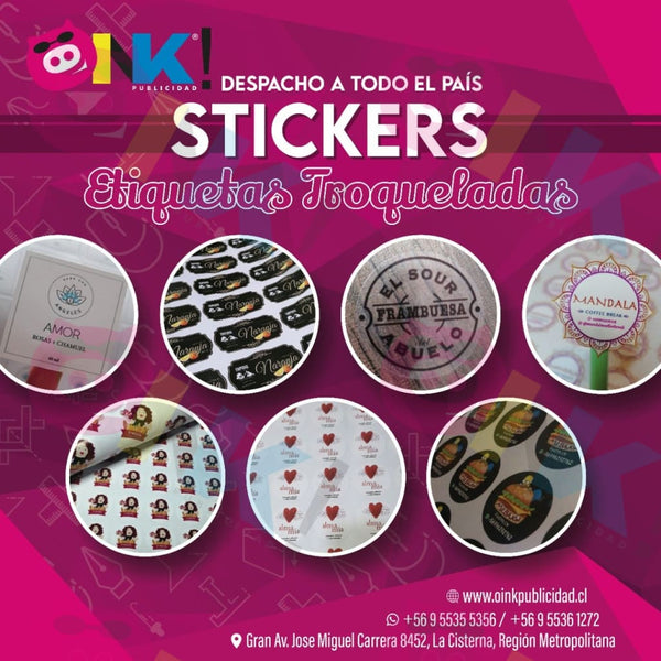 Stickers - Adhesivo troquelado 10x10cm Cantidad 30 unidades  $5000 - Oink Publicidad